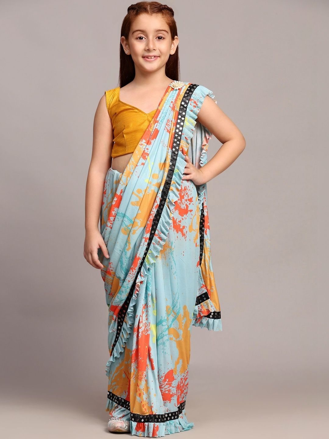 KALINI Tie and Dye Embroidered Designer Saree-picture-30
