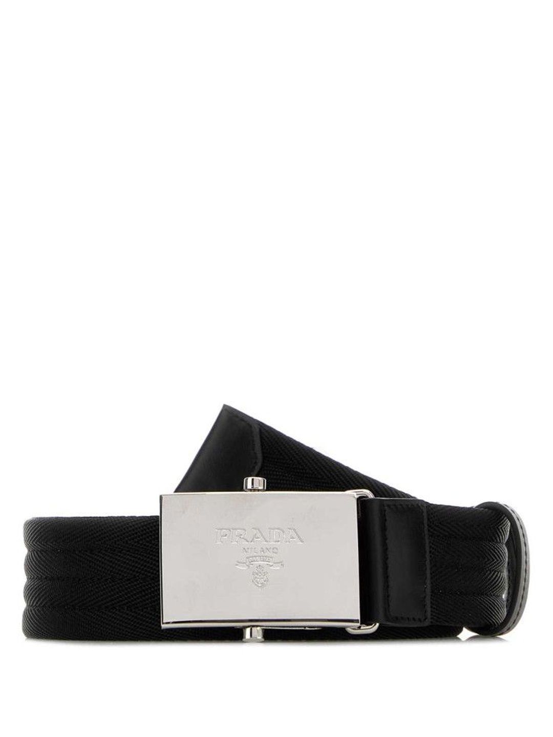 Prada Black Fabric Textured Belt-image-41