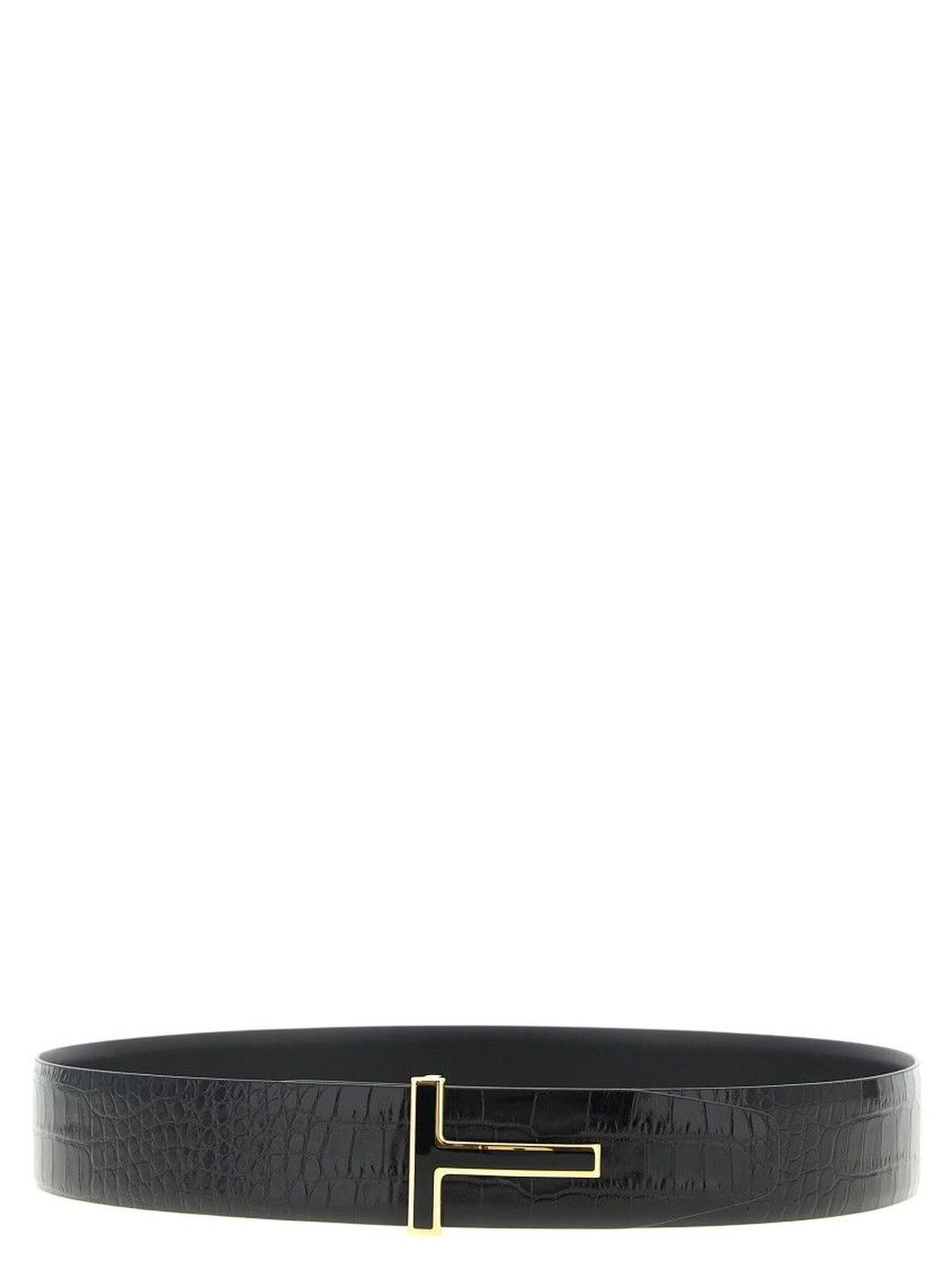 Tom Ford Black Reversible Textured Belt-image-47