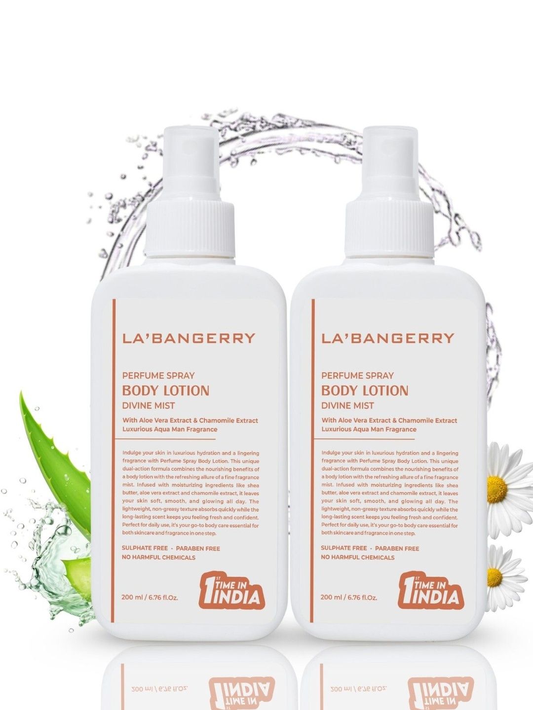 La'bangerry Set Of 2 Perfume Spray Divine Mist Body Lotion- 200 ml Each-image-35