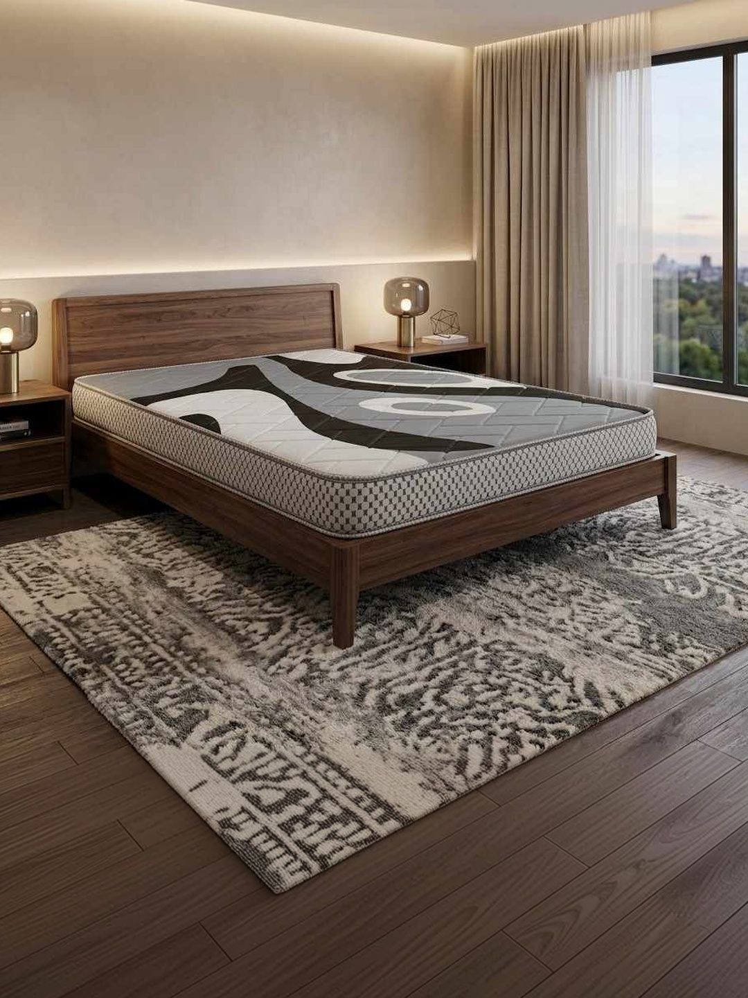 COZY CUB Grey Melange & Black Sag Resistant Single Mattress-picture-19