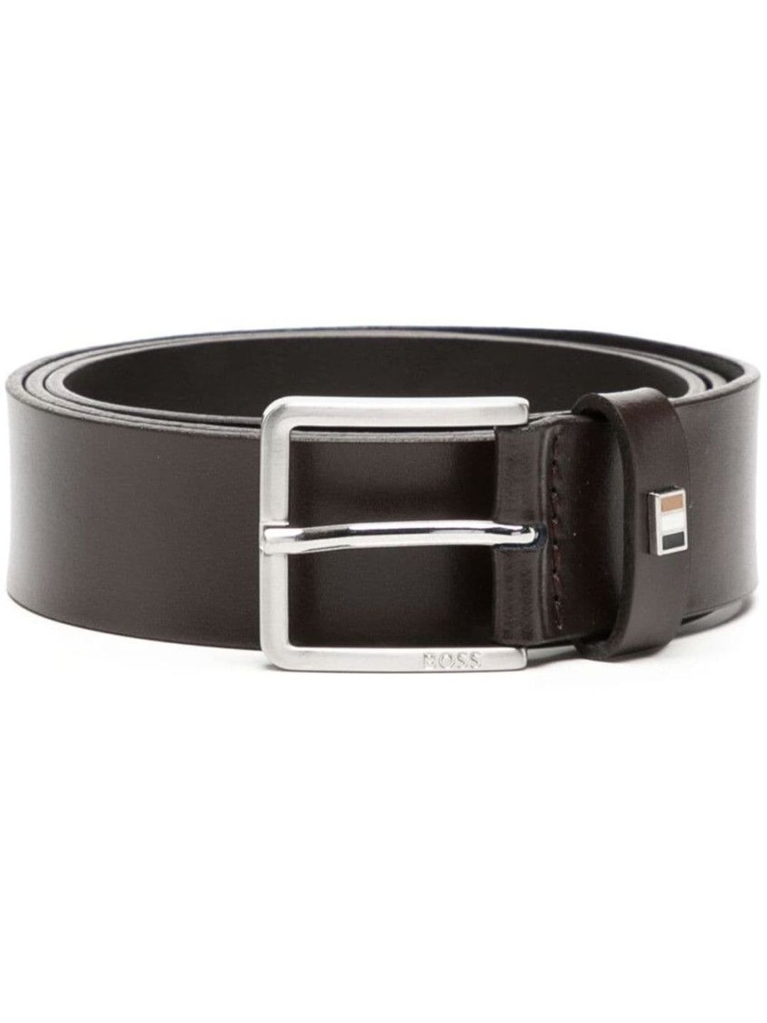 Hugo Boss Brown Solid Silver Buckle Belt-picture-16