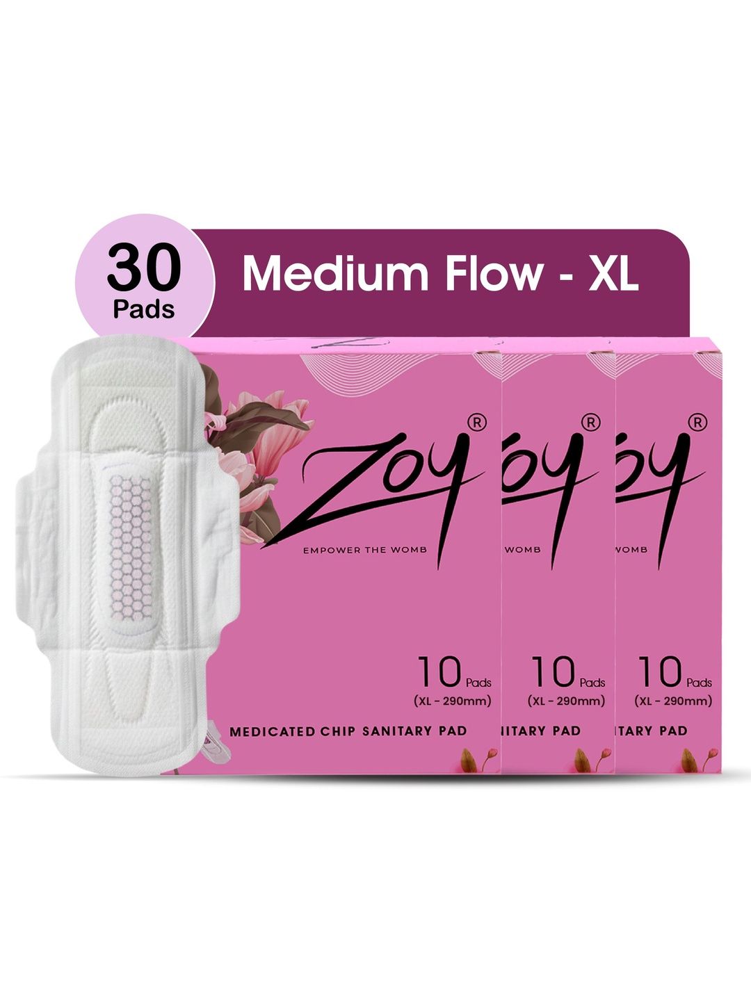 ZOY Set Of 4 Rash Free Sanitary Napkins - XL - 30 Pads Each-image-17