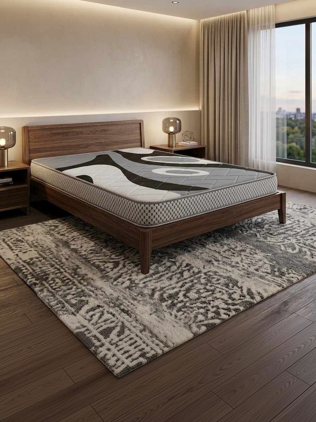 COZY CUB Grey Melange & Black Sag Resistant King Mattress-picture-44