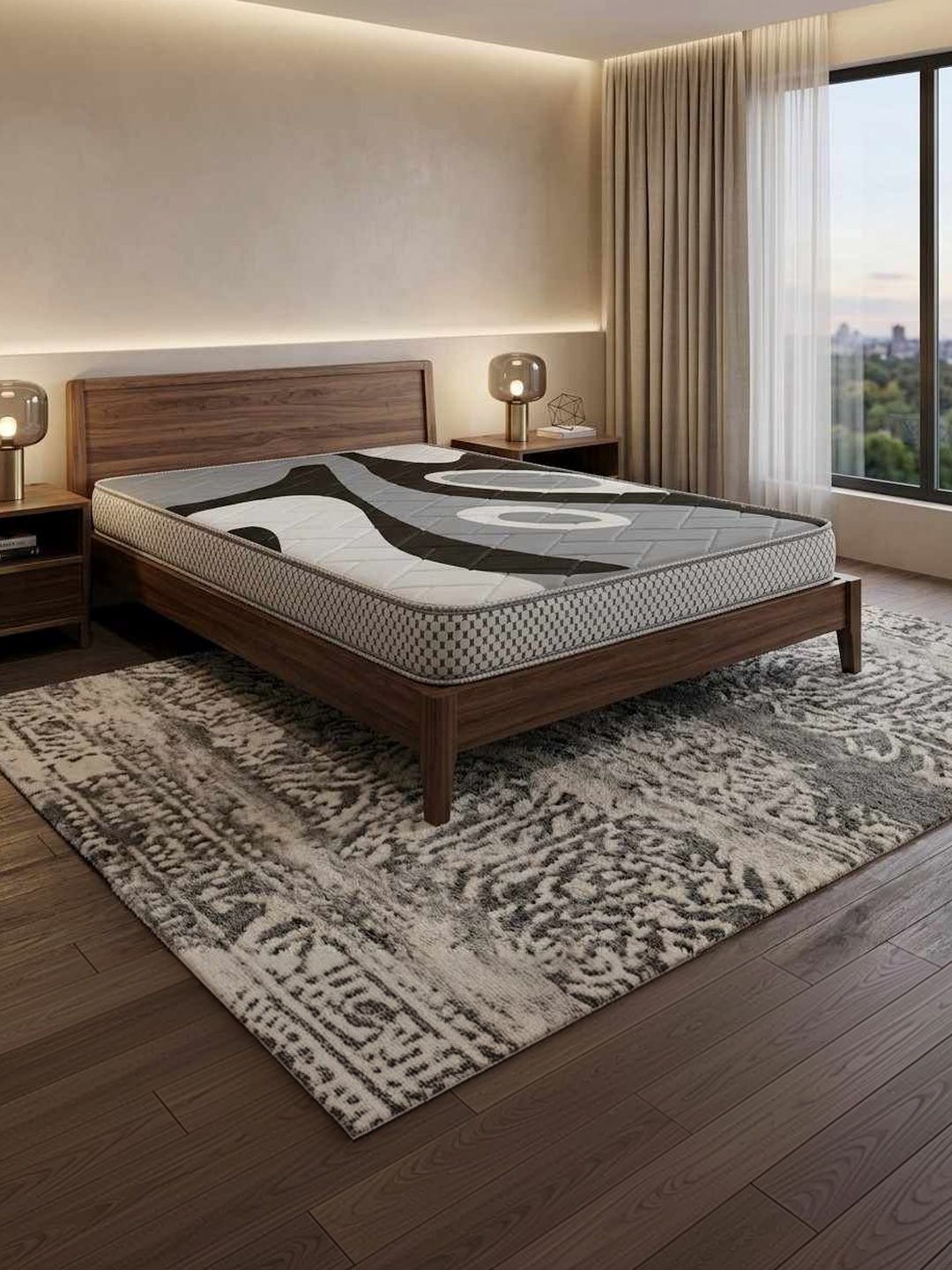 COZY CUB Grey Melange & Black Sag Resistant Single Mattress-picture-37