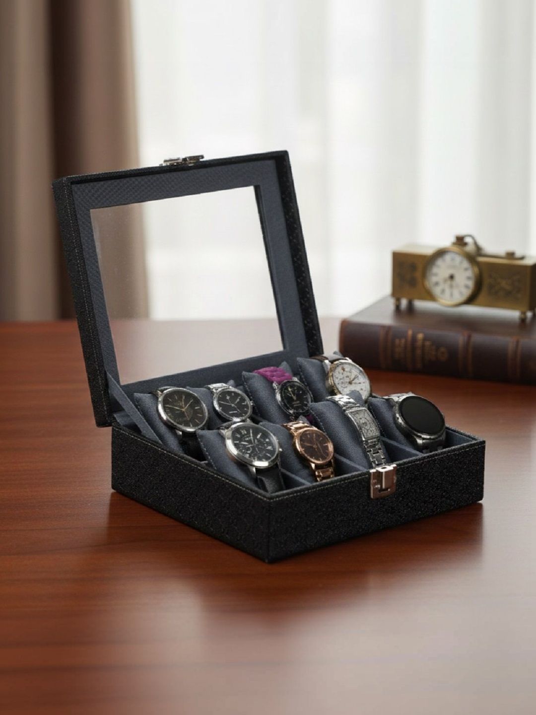 STORESHINE Black 8 Slot Watch Storage Organiser-image-19