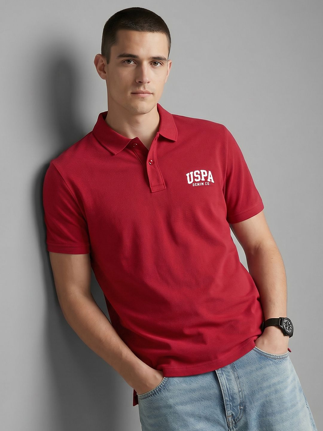 U.S. Polo Assn. Denim Co. Polo Collar Pure Cotton T-shirt-image-49