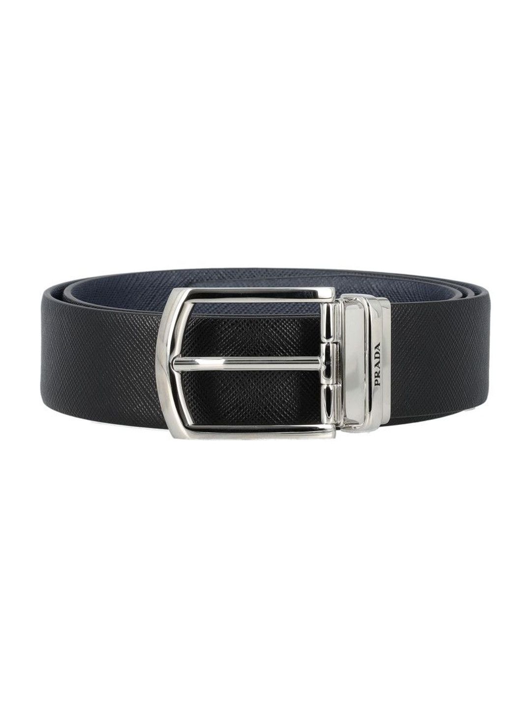 Prada Black Reversible Textured Belt-image-44