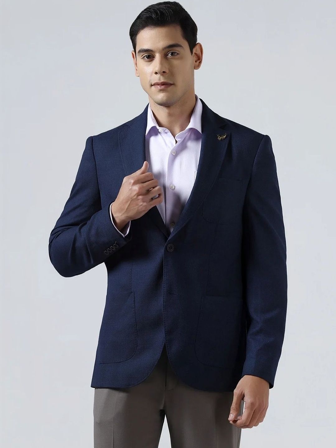 Blackberrys Notched Lapel Single-Breasted Slim Fit Formal Blazers-picture-32