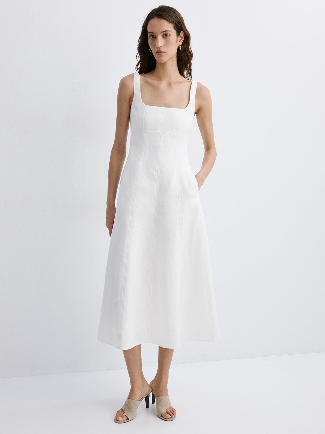 MANGO Linen A-Line Midi Dress-picture-55