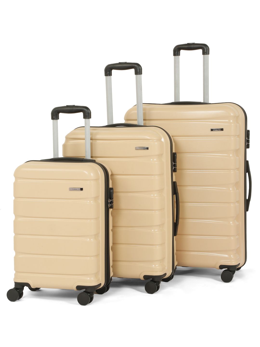 Teakwood Leathers Set Of 3 Textured Hard Sided Small, Medium & Large Trolley Suitcase-picture-58