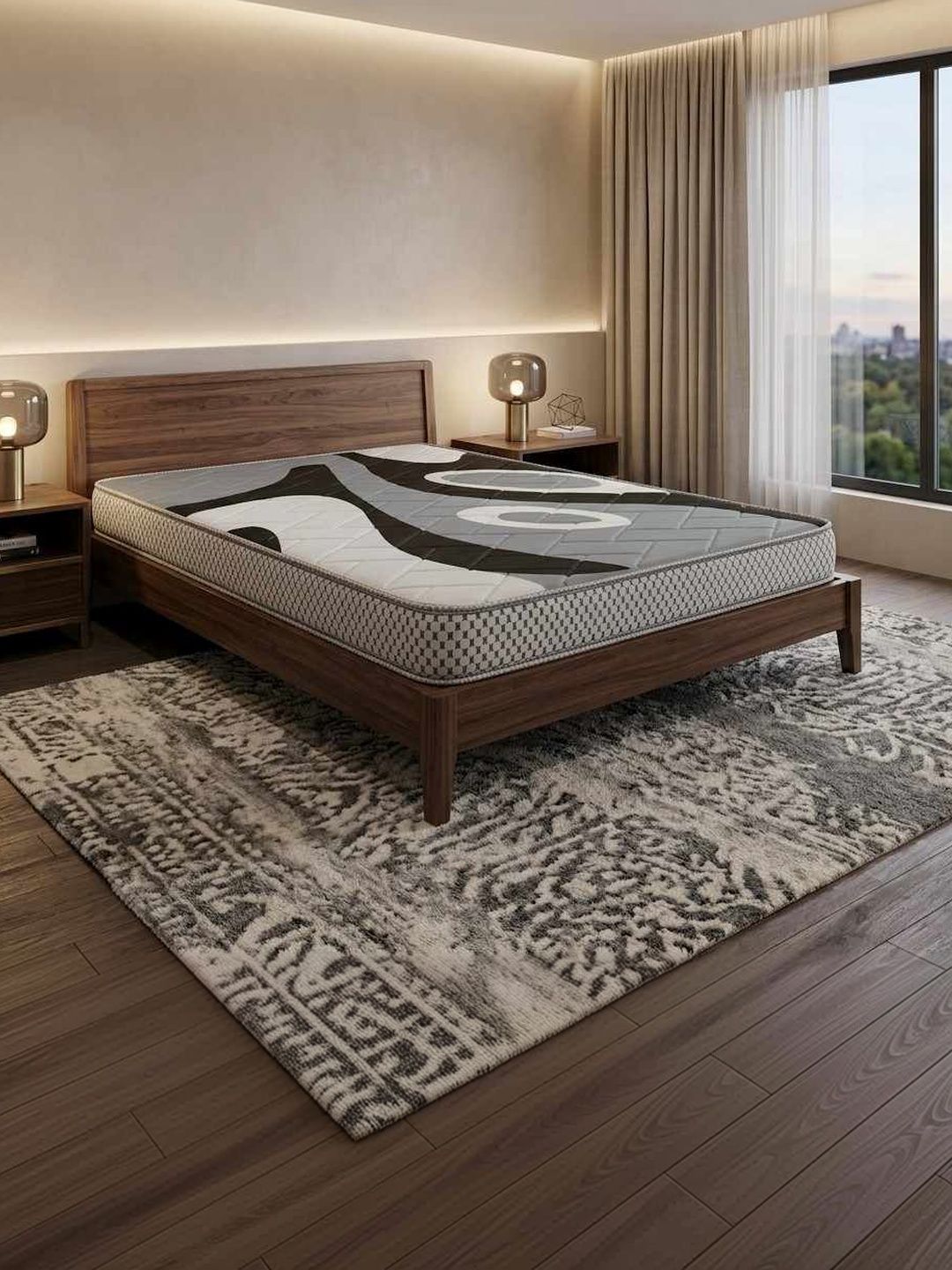 COZY CUB Grey Melange & Black Sag Resistant Single Mattress-picture-34