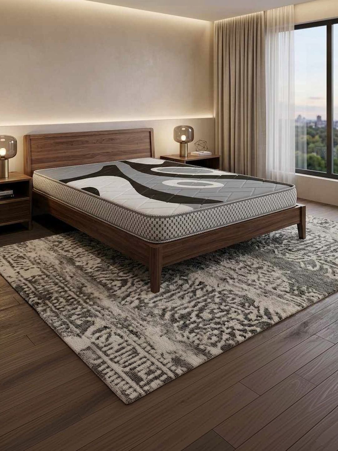 COZY CUB Grey Melange & Black Sag Resistant Single Mattress-picture-22