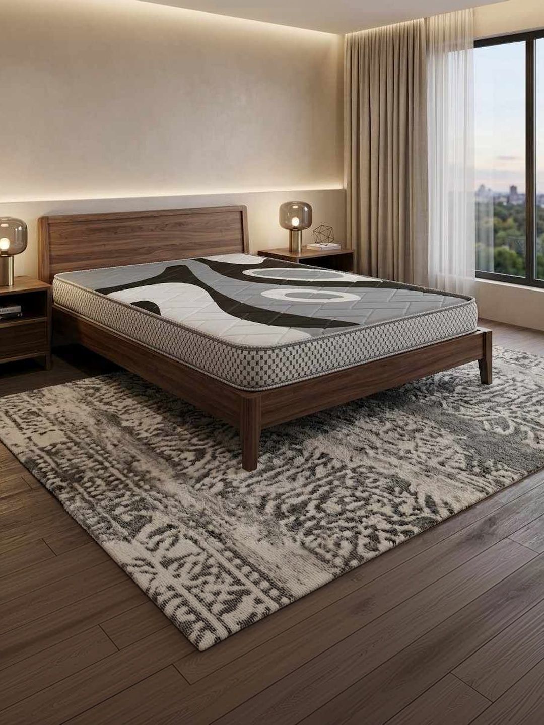 COZY CUB Grey Melange & Black Sag Resistant Single Mattress-picture-36