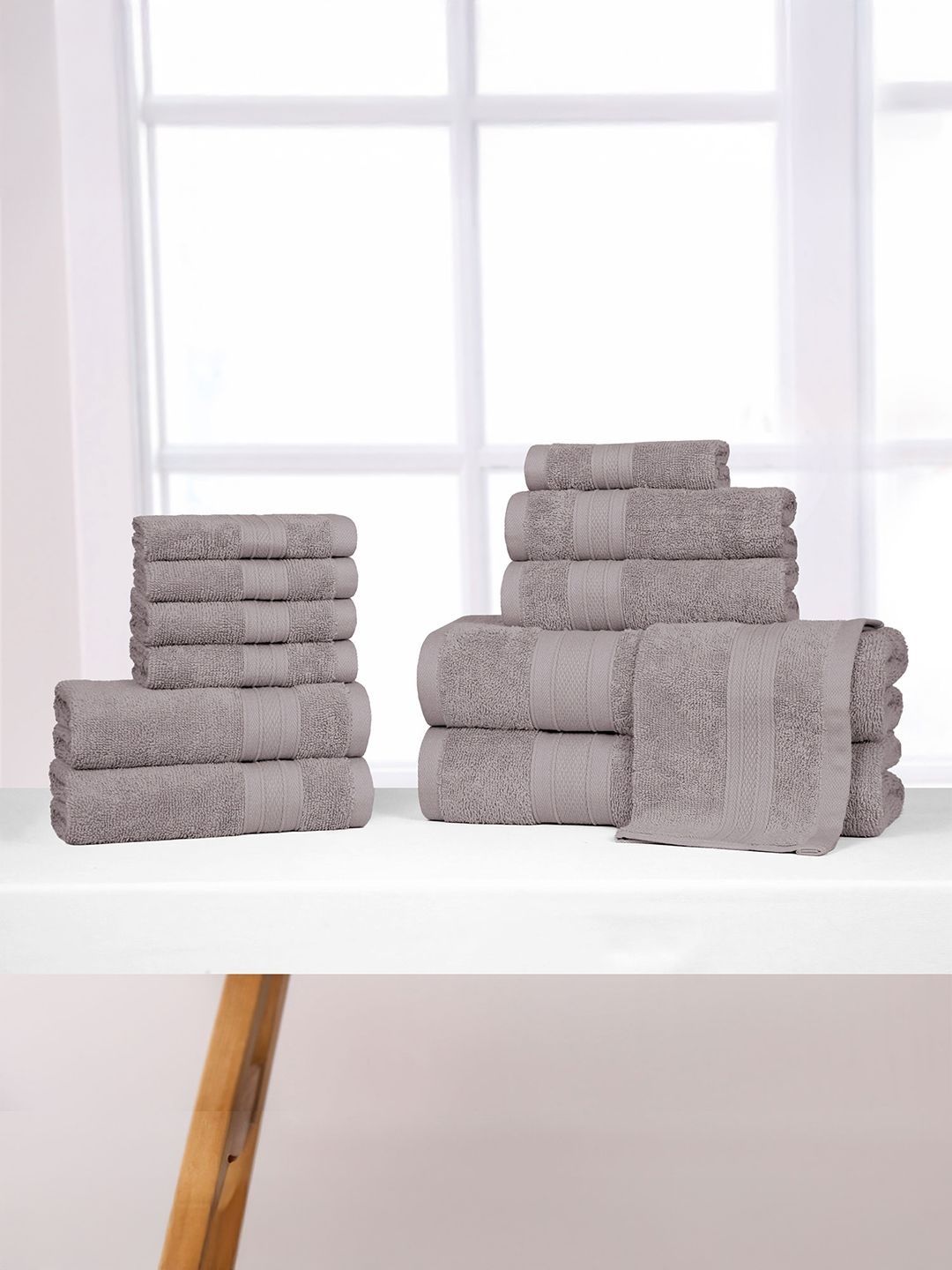 MYTRIDENT Charcoal & Grey Cotton 500 GSM Towel Set-picture-47