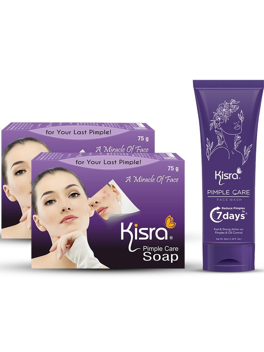 KISRA Set Of 3 Soap - 75 g Each & Facewash - 50 g-picture-22