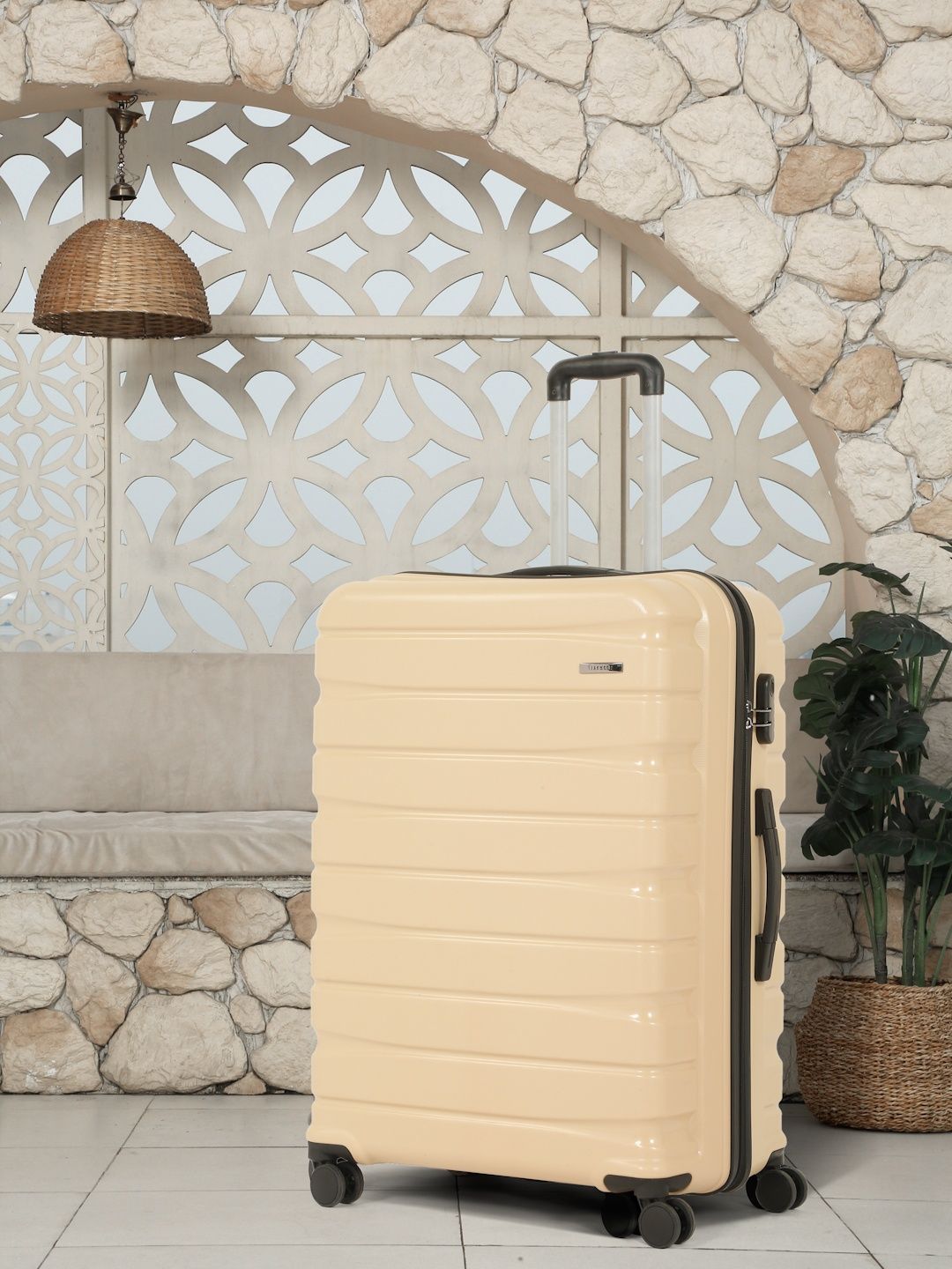 Teakwood Leathers Textured Hard Sided Large Trolley Suitcase - 96 L-picture-23