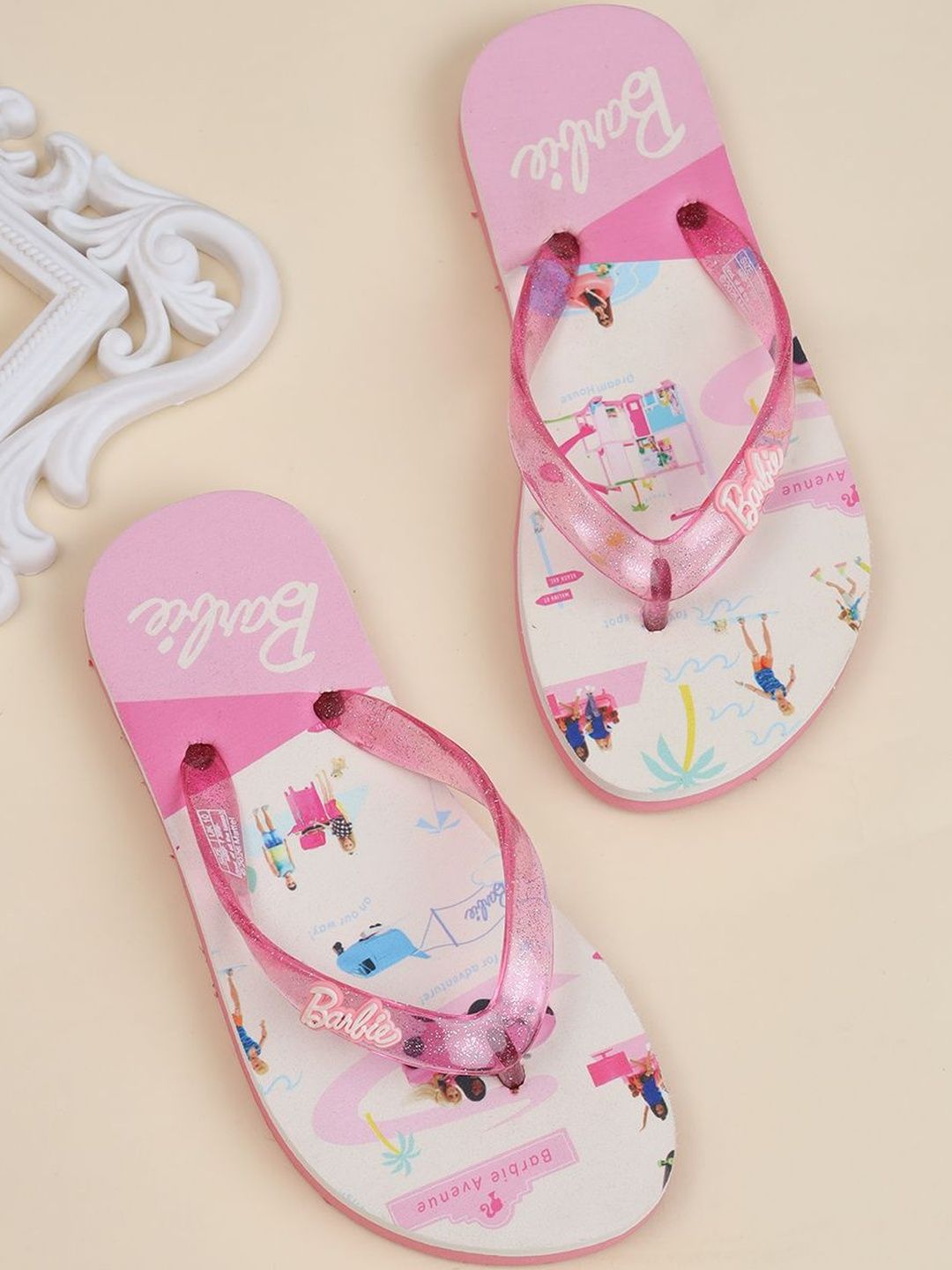 Kids Ville Girls Barbie Printed Thong Flip-Flops-picture-29