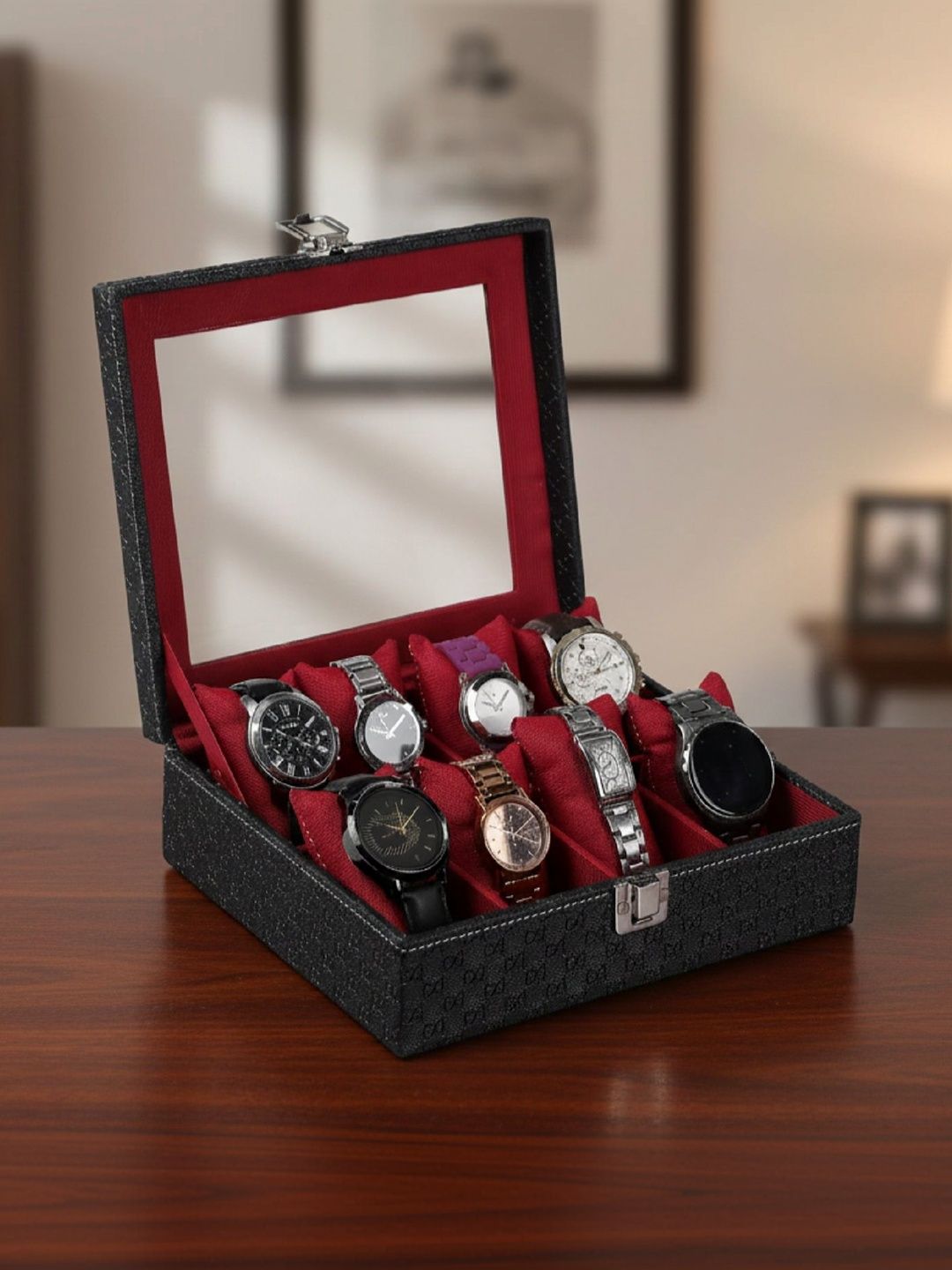 STORESHINE Black 8 Slot Watch Storage Organiser-image-3