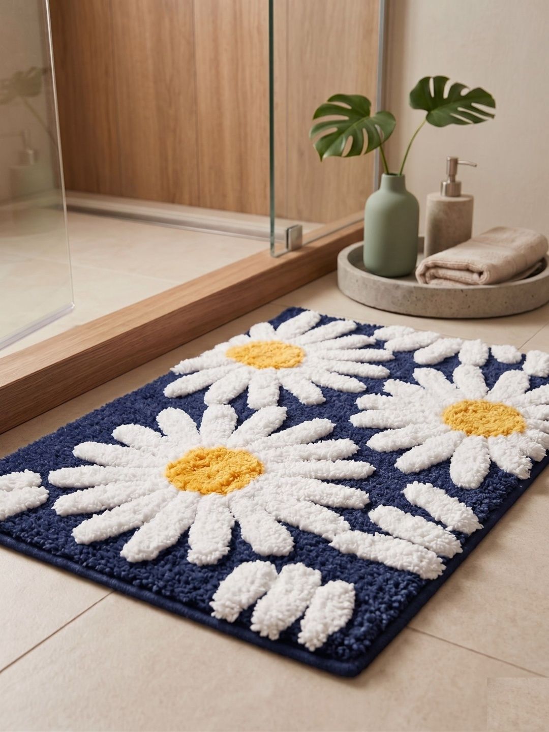 AaHo Decor Daisy Flora Ultra-Soft Plush Bathroom Rug Anti-Slip High Absorbent 40x60 cm-picture-36