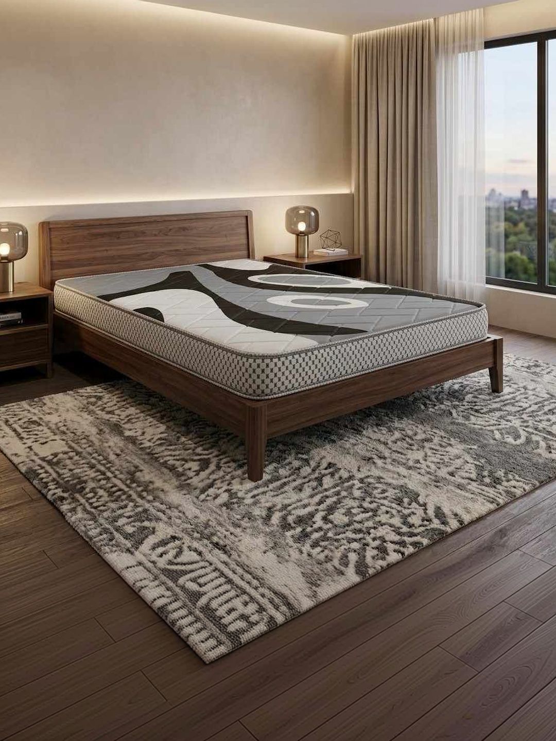 COZY CUB Grey Melange & Black Sag Resistant Single Mattress-picture-21