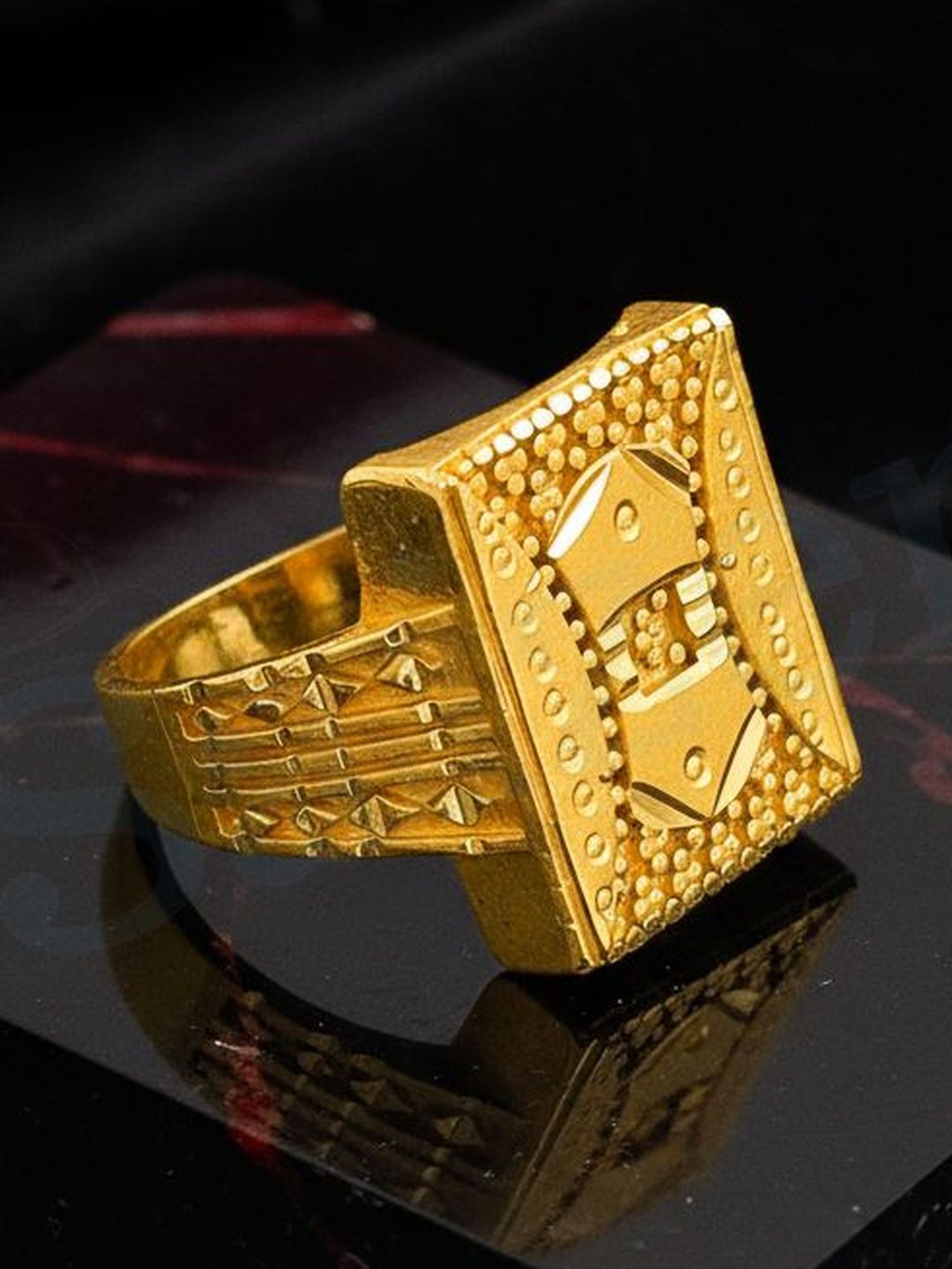 Saizen Men Gold-Plated Temple Finger Ring-picture-22
