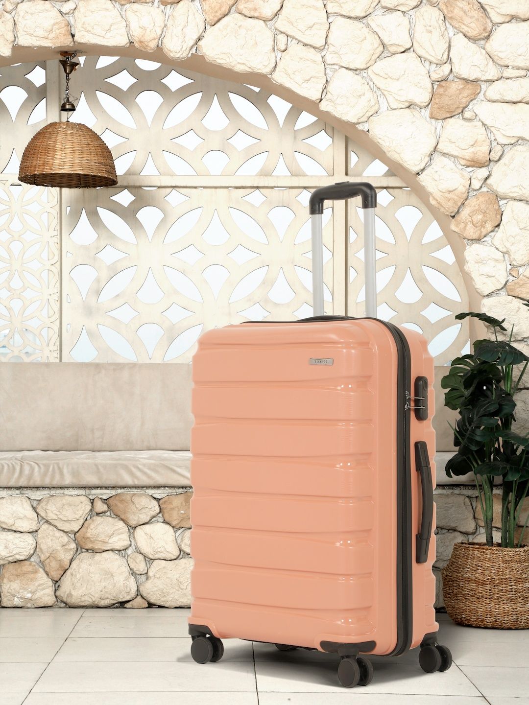 Teakwood Leathers Textured Hard Sided Medium Trolley Suitcase - 57 L-picture-41