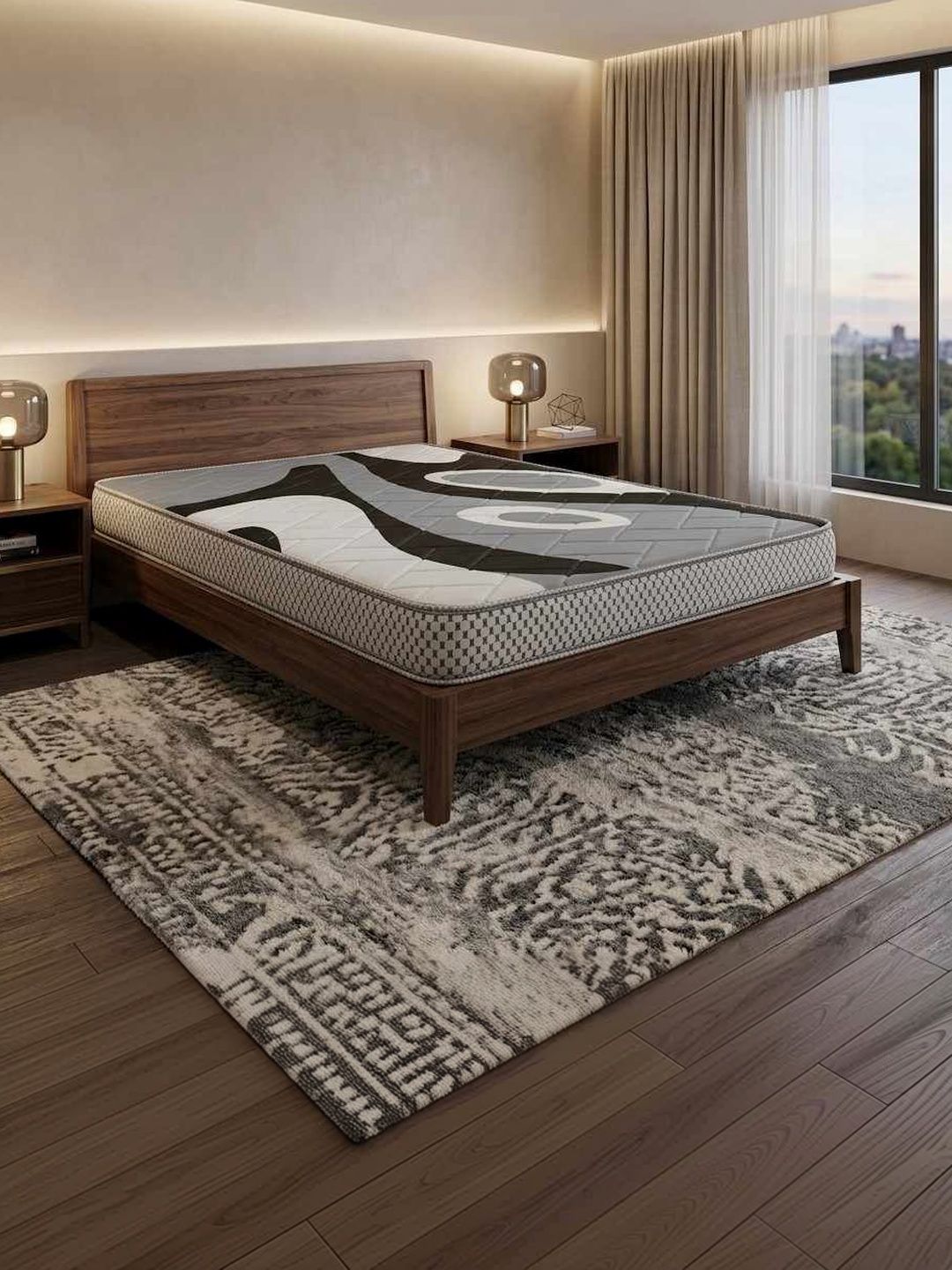 COZY CUB Grey Melange & Black Sag Resistant Single Mattress-picture-13