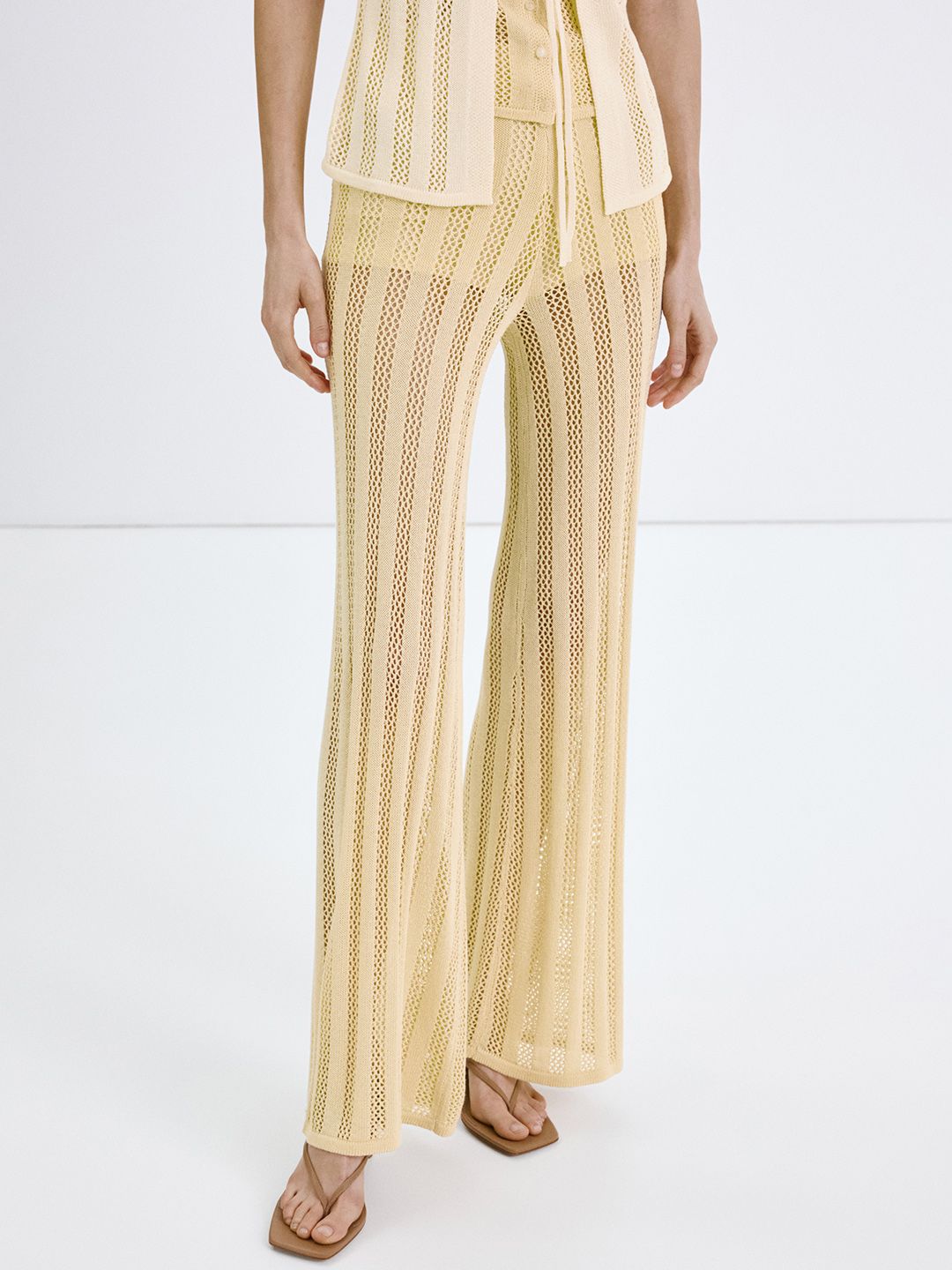 MANGO Women Textured High-Rise Trousers-picture-31