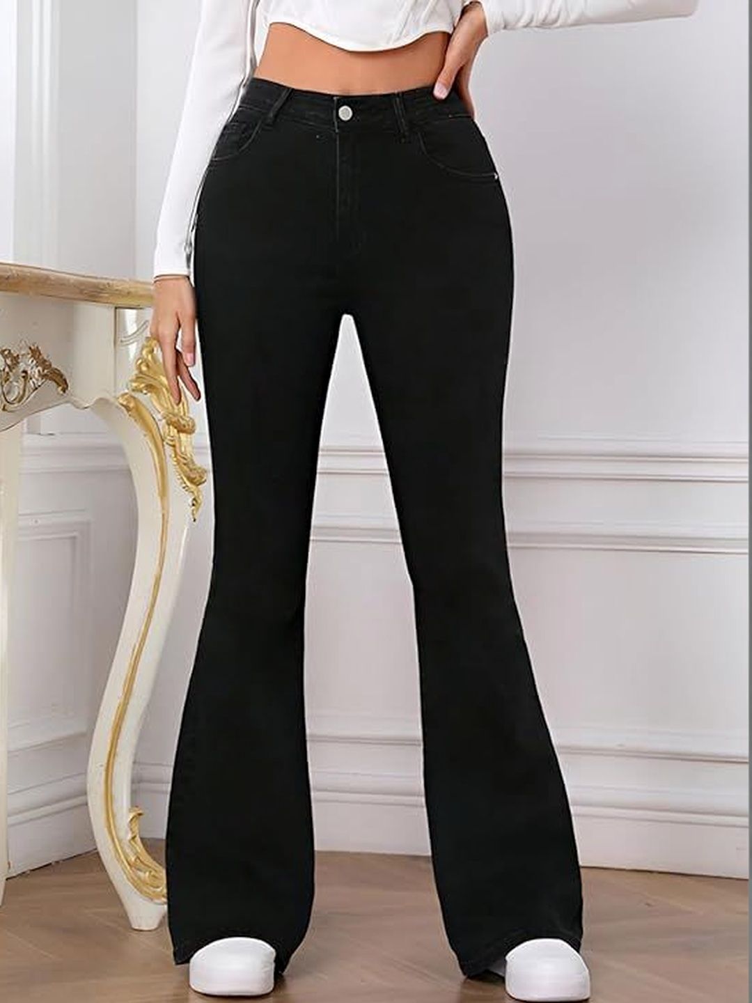 AngelFab Women Bootcut High-Rise Stretchable Jeans-image-47