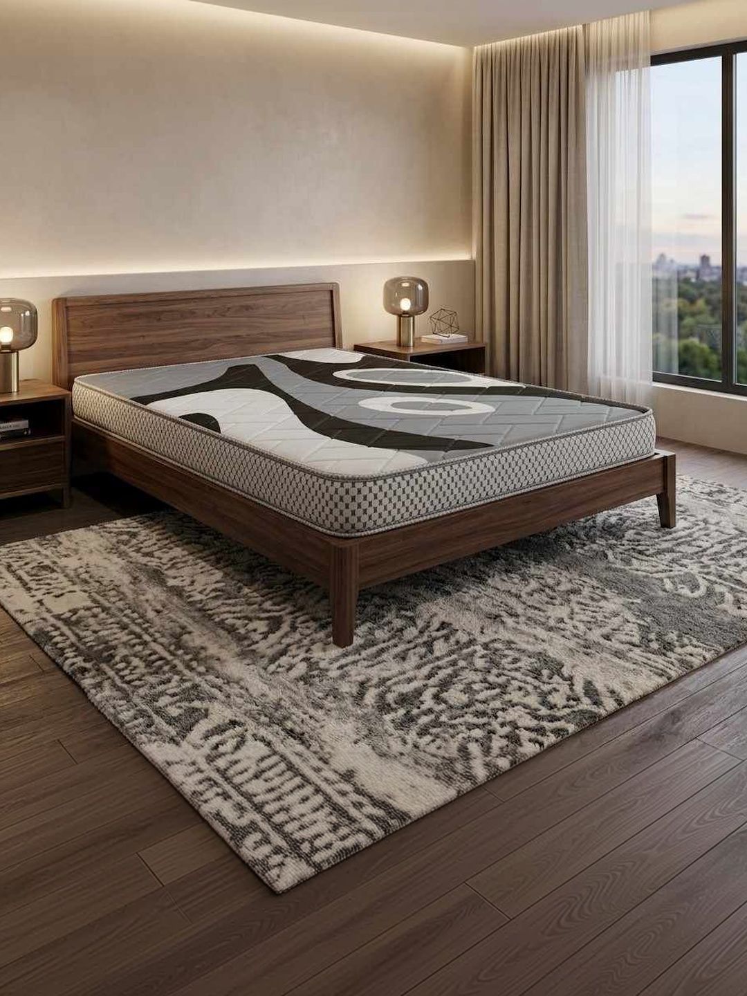 COZY CUB Grey Melange & Black Sag Resistant Single Mattress-picture-58