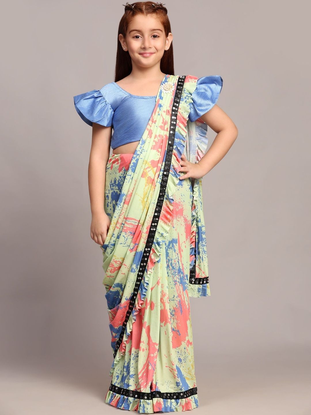 KALINI Tie and Dye Embroidered Designer Saree-picture-13