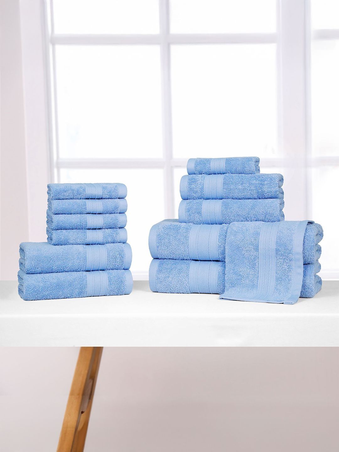 MYTRIDENT Turquoise Blue Cotton 500 GSM Towel Set-picture-52