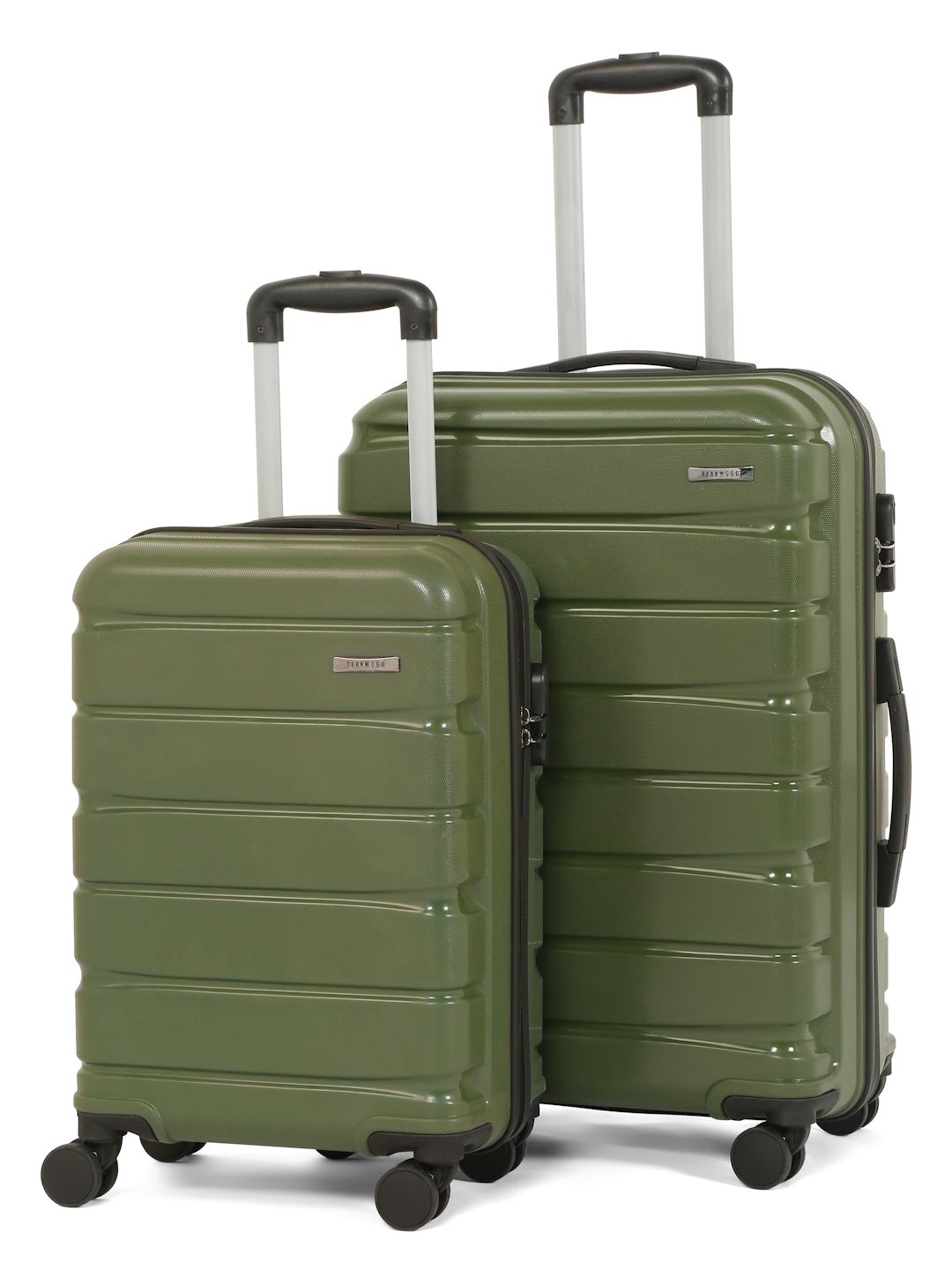 Teakwood Leathers Set Of 2 Textured Hard Sided Trolley Suitcase-picture-37