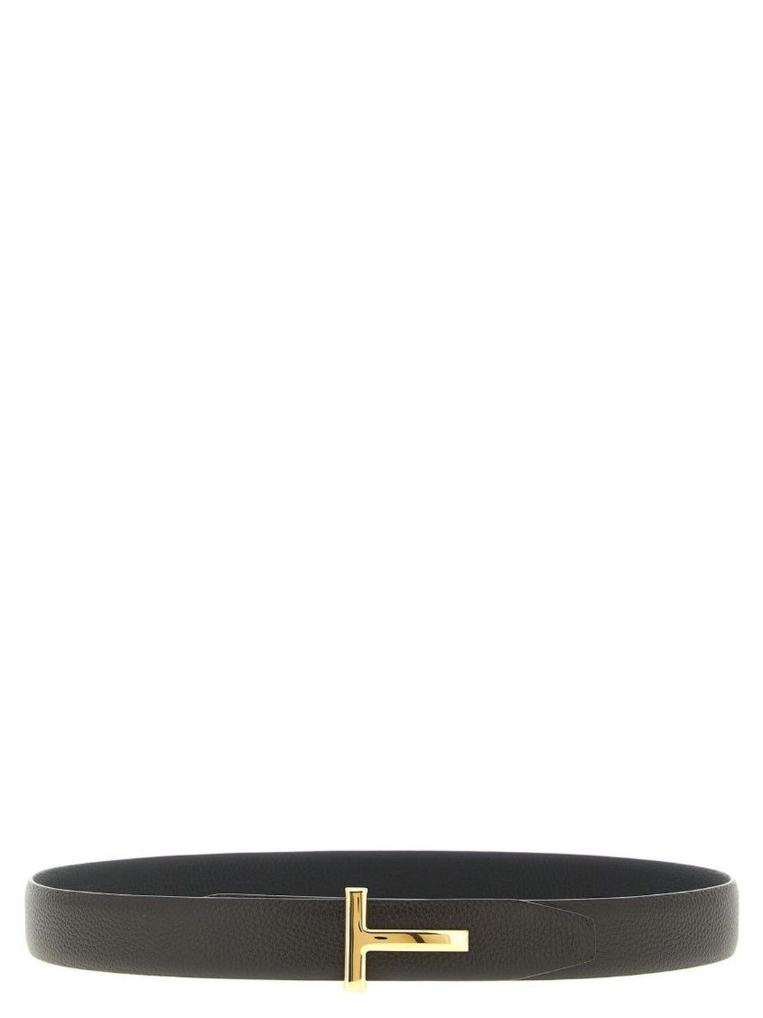 Tom Ford Dark Brown Hammered Reversible Textured Belt-image-6