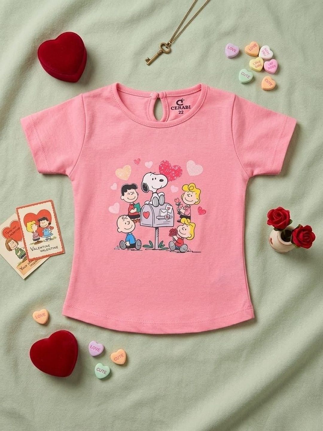CERABI Girls Pink Cotton Tops-picture-42