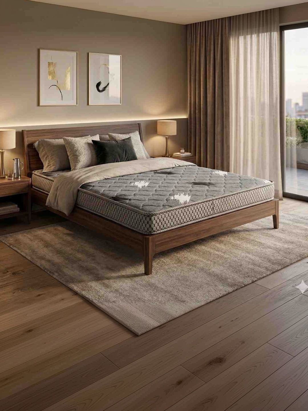 COZY CUB Grey Melange & Black Sag Resistant Single Mattress-picture-49