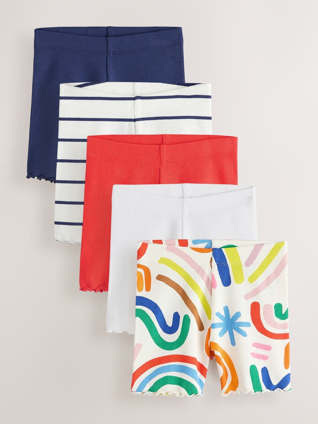 NEXT Girls Pack Of 5 Printed Shorts-picture-17