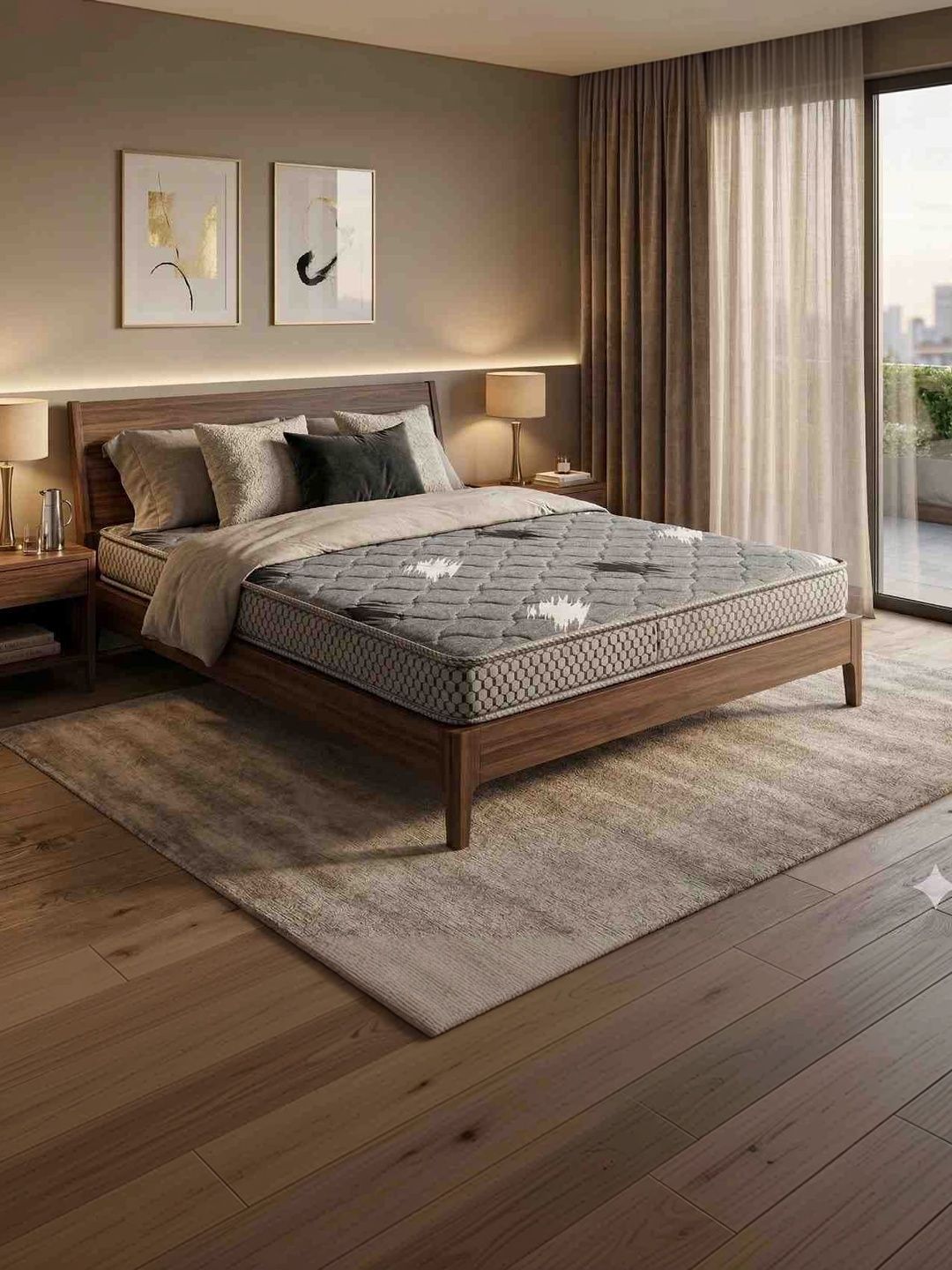 COZY CUB Grey Melange & Black Sag Resistant Single Mattress-picture-15