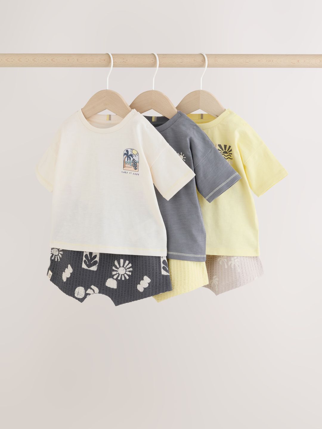 NEXT Boys Pack Of 3 Typography Printed Drop-Shoulder Sleeves T-shirt-picture-36