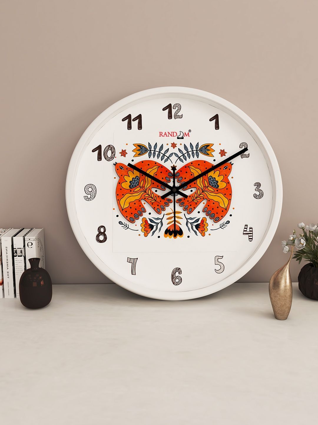 RANDOM Multicoloured & White Printed Contemporary Wall Clock-picture-4