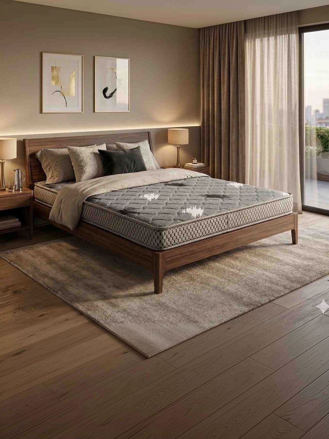 COZY CUB Grey Melange & Black Sag Resistant Single Mattress-picture-48