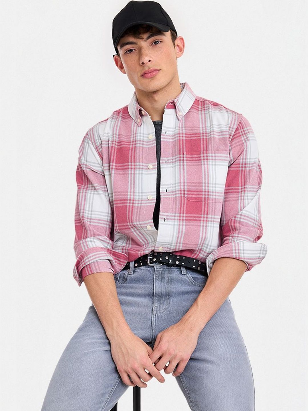 Snitch Men Tartan Checks Checked Casual Shirt-picture-27