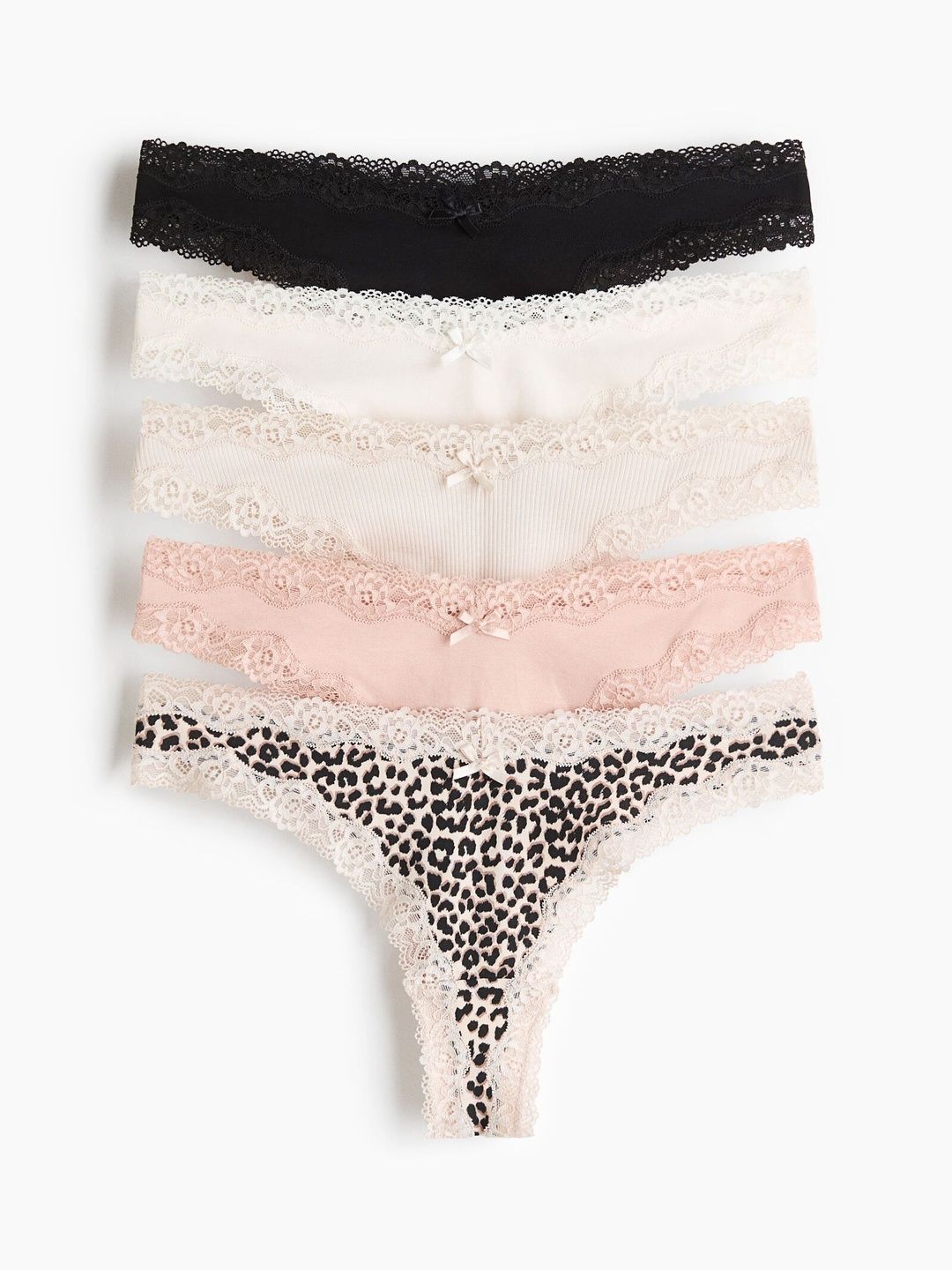 H&M 5-pack Cotton And Lace Brazilian Briefs-picture-20