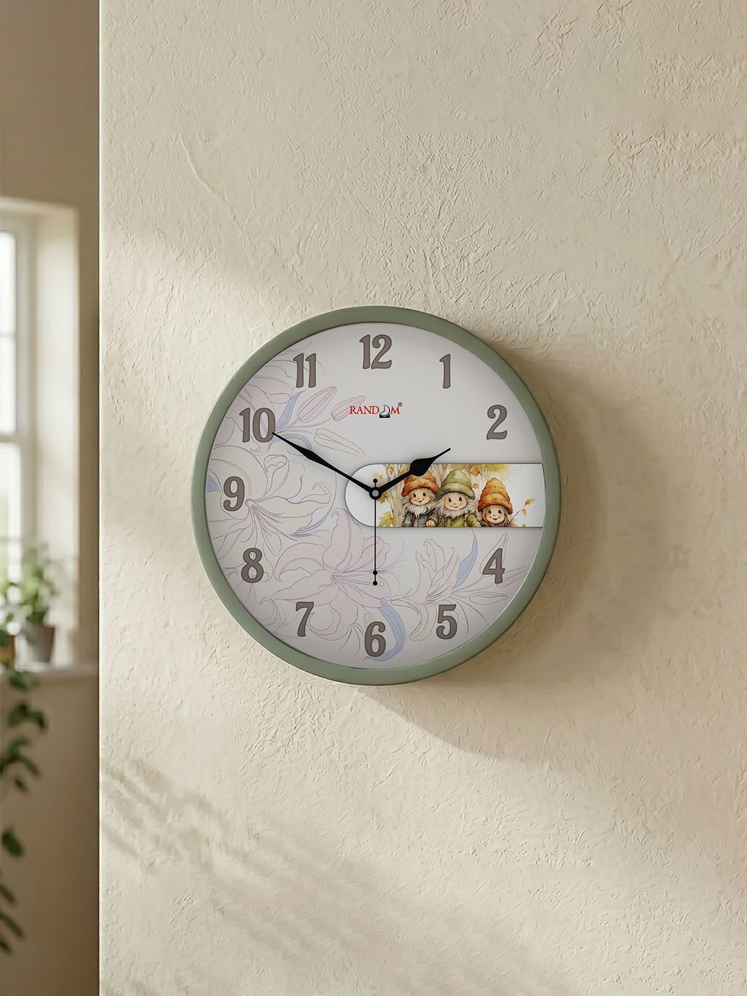 RANDOM Multicoloured & Green Printed Contemporary Wall Clock-picture-3
