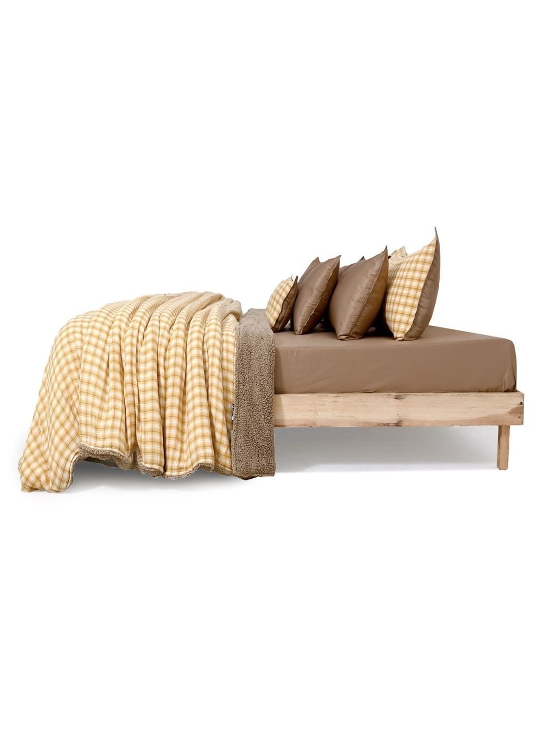 Zarf Yellow & Brown Checked AC Room Dohar-image-33