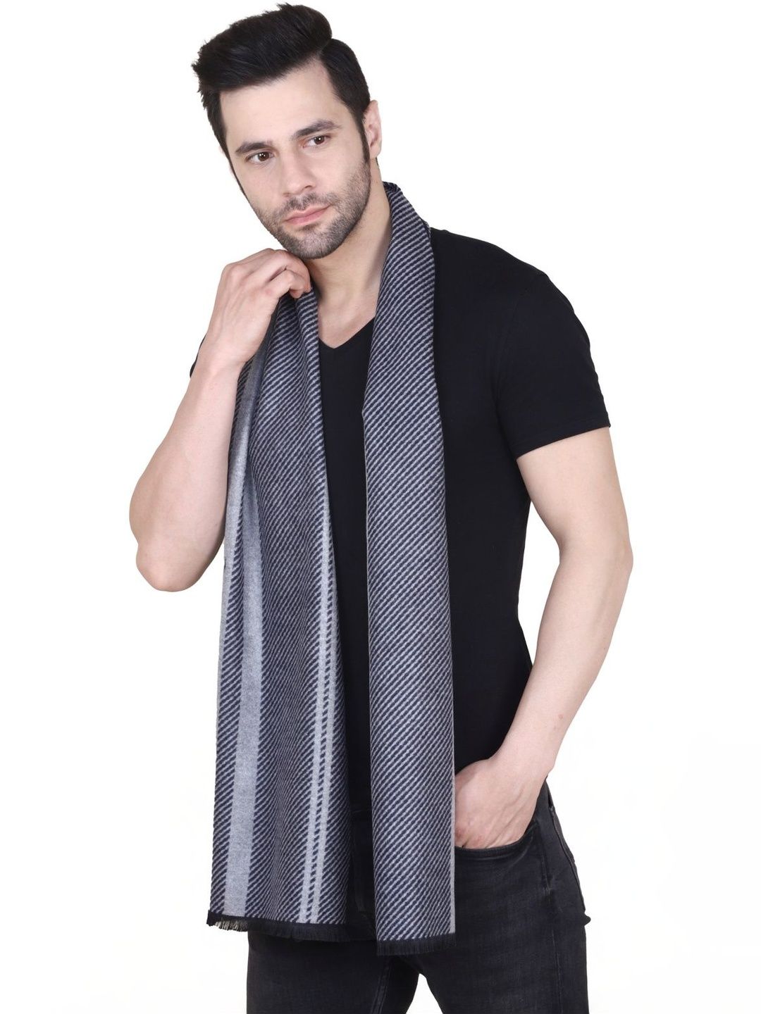Cazzano Men Striped Scarf-image-32