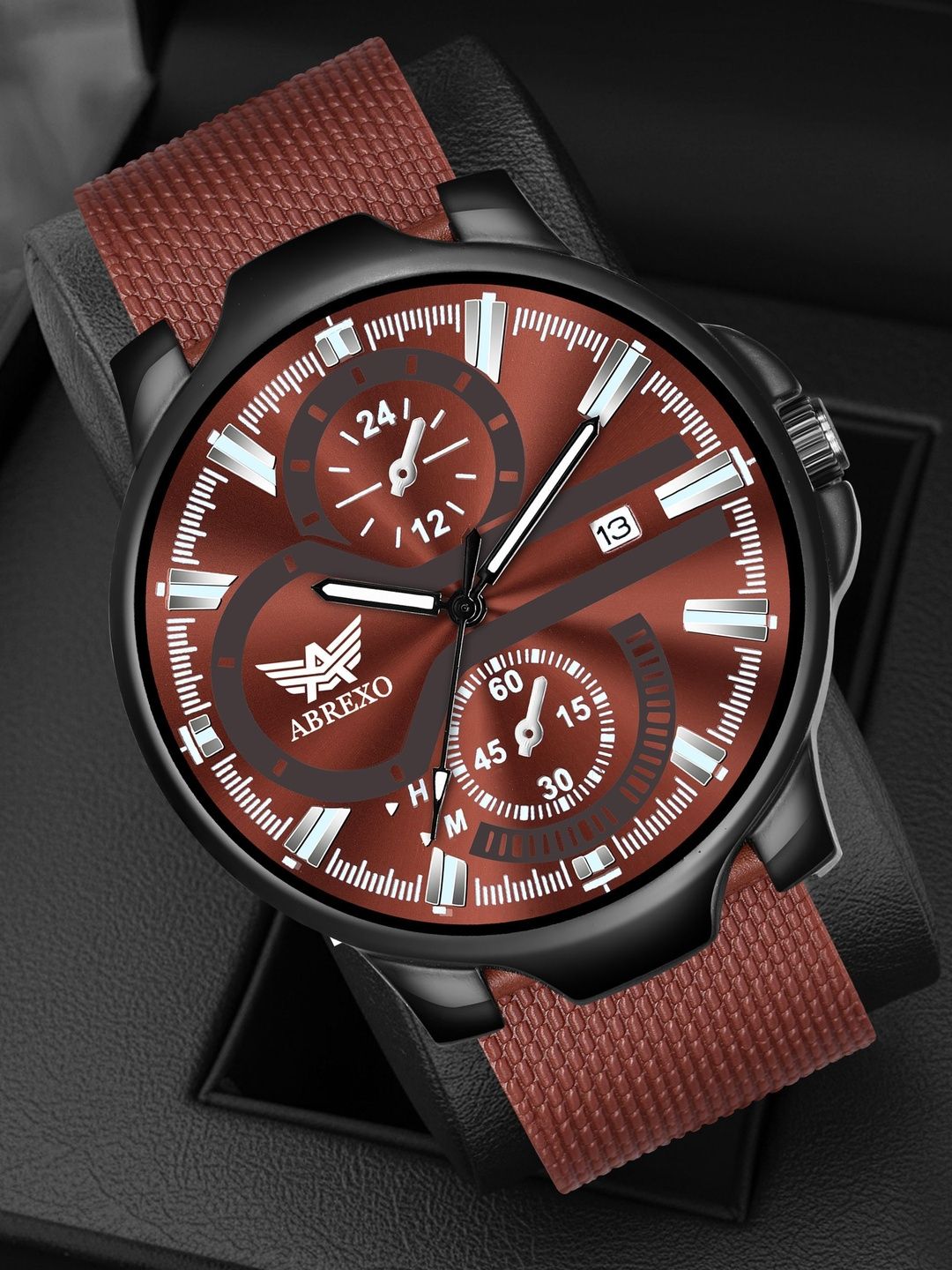 Abrexo Men Dial & Straps Analogue Date Aperture Watch 1150-picture-23