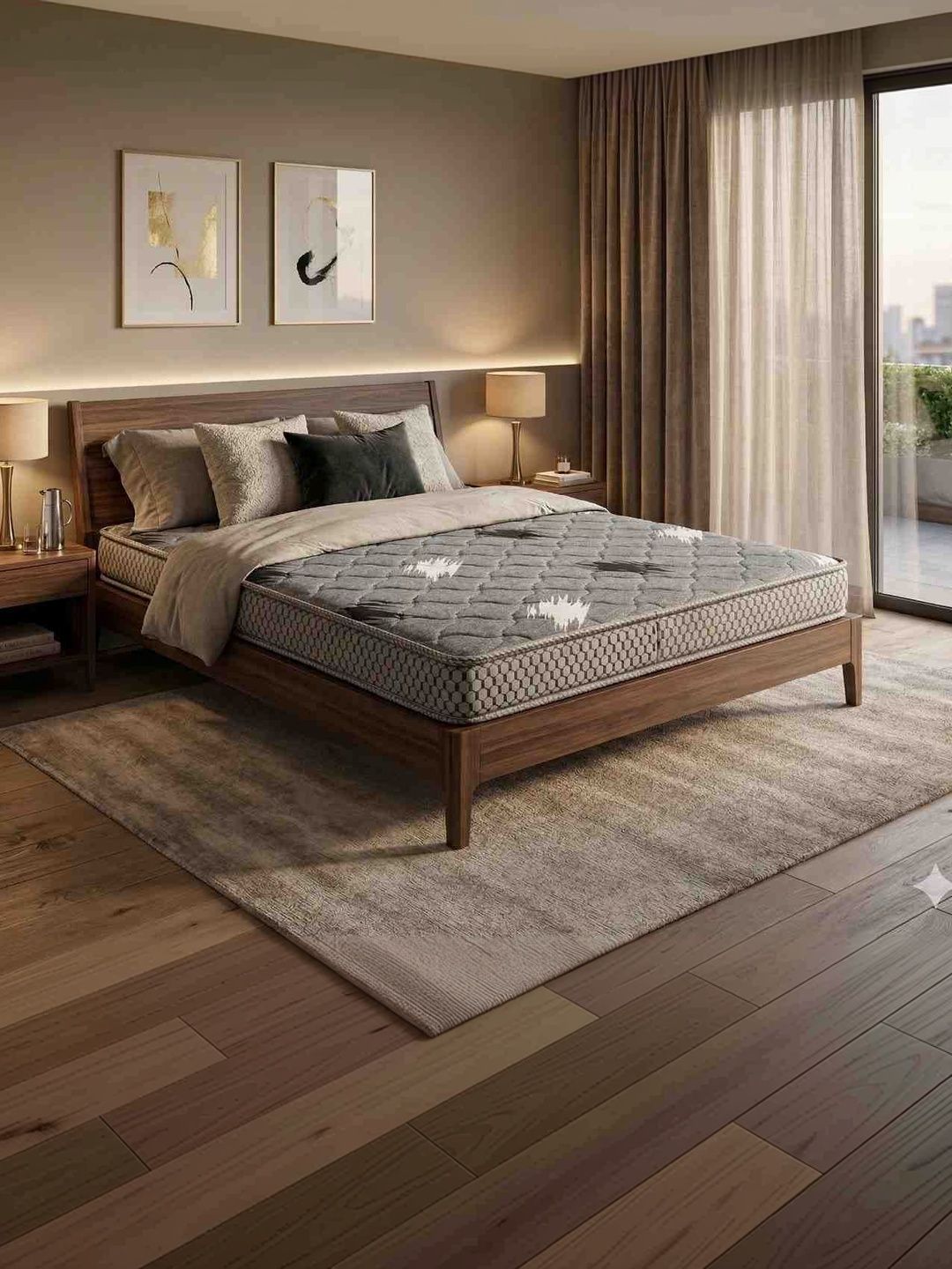 COZY CUB Grey Melange & Black Sag Resistant Single Mattress-picture-40