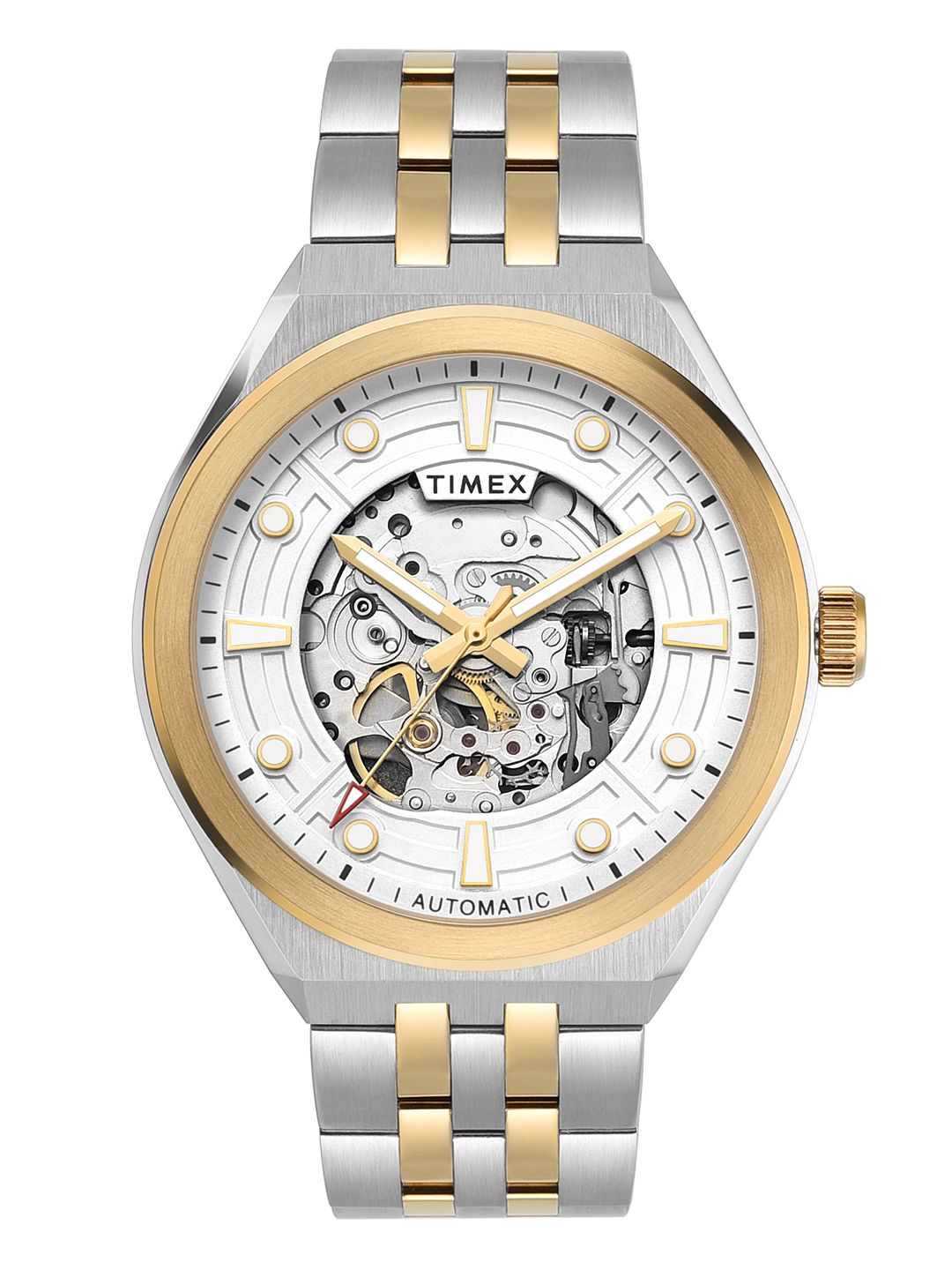 Timex Skeleton Dial & Stainless Steel Bracelet Style Straps Analogue Watch-image-14
